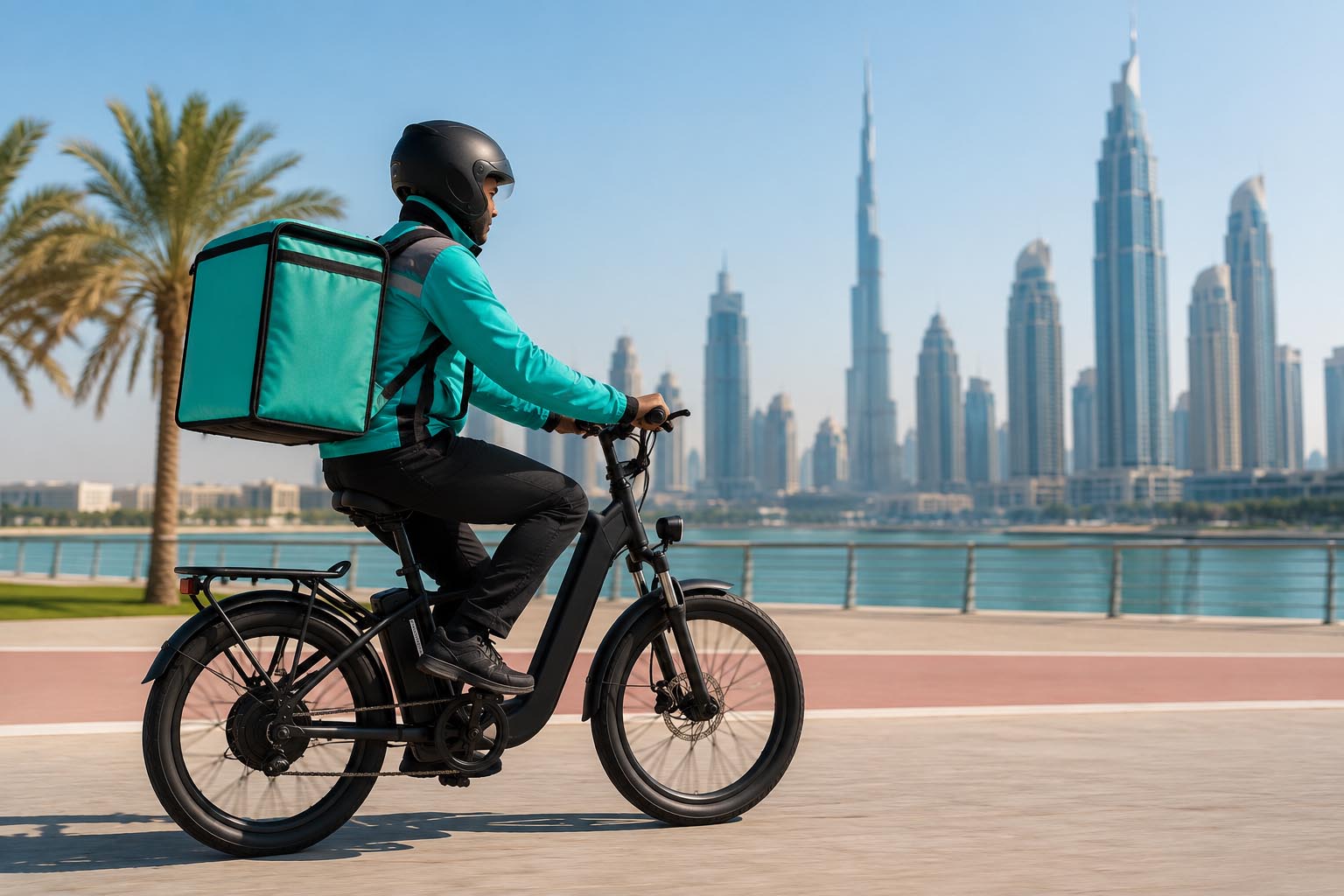 Electric delivery bike operating in Dubai under the RTA e-bike delivery service